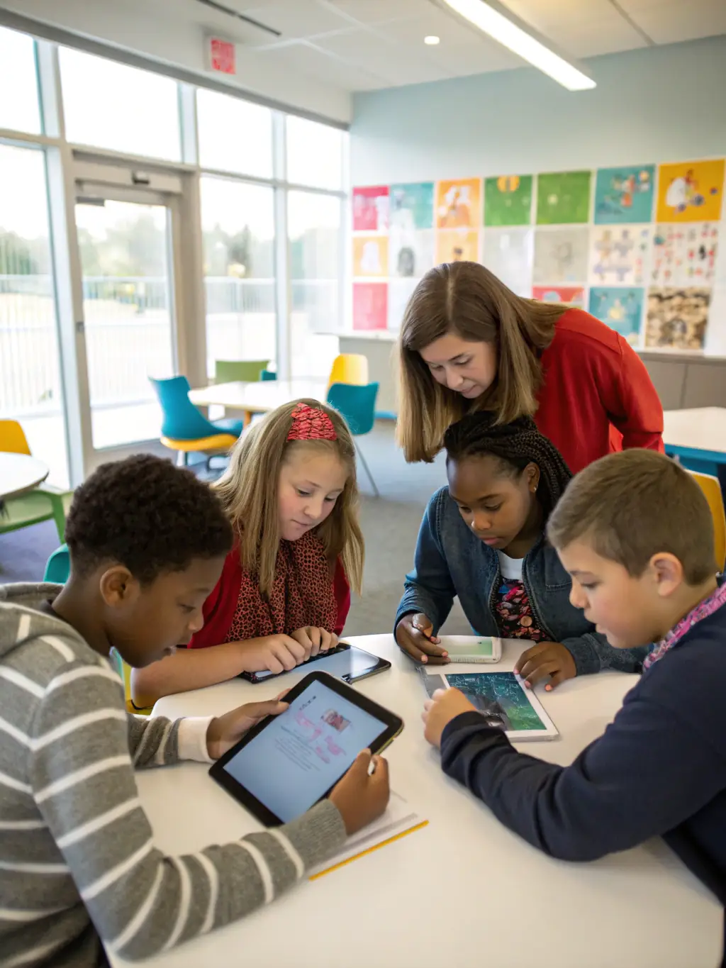 A diverse group of students collaborating on a coding project, using laptops and whiteboards, in a collaborative learning environment at SkillForge Academy.